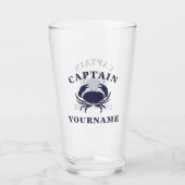 Kapitein Jouw naam Nautical Crab Tumbler Glass (Achterkant)