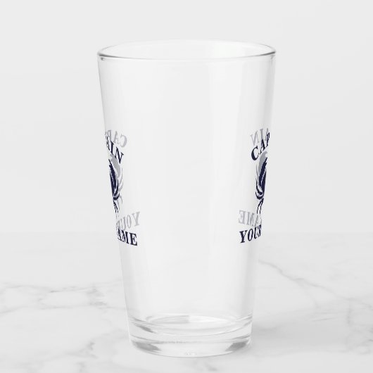Kapitein Jouw naam Nautical Crab Tumbler Glass (Links)