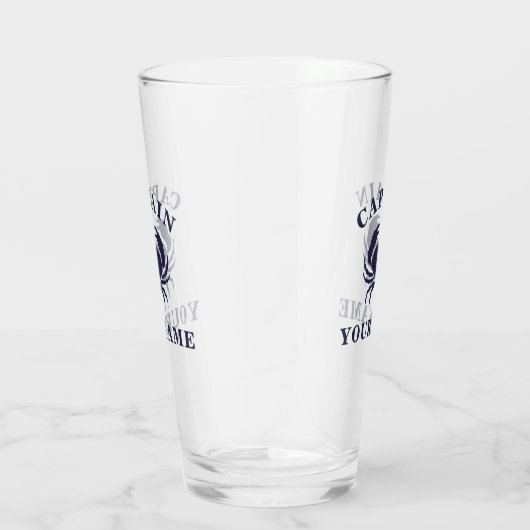 Kapitein Jouw naam Nautical Crab Tumbler Glass (Rechts)