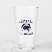 Kapitein Jouw naam Nautical Crab Tumbler Glass (Voorkant)