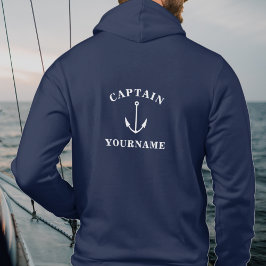 Kapitein Jouw naam Nautisch Anker Sweatshirt