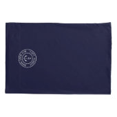Kapitein Jouw naam Navy Anchor Logo Pillow Hoesje Kussensloop (Achterkant)