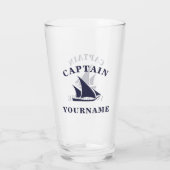 Kapitein Jouw naam Sailboot Tumbler Glass (Achterkant)