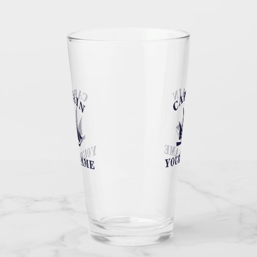 Kapitein Jouw naam Sailboot Tumbler Glass (Links)