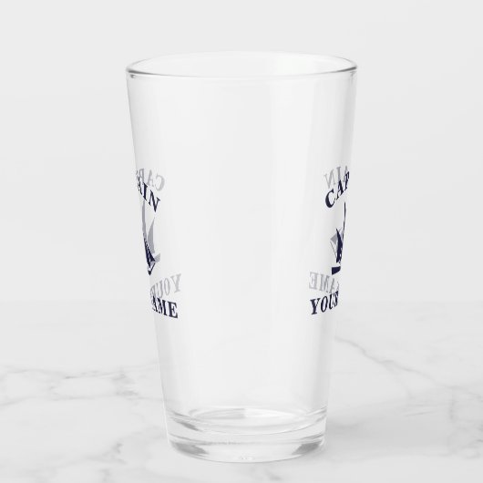 Kapitein Jouw naam Sailboot Tumbler Glass (Rechts)