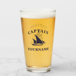 Kapitein Jouw naam Sailboot Tumbler Glass