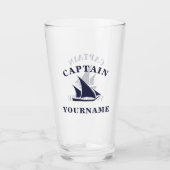 Kapitein Jouw naam Sailboot Tumbler Glass (Voorkant)