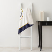 Kapitein Jouw naam White Blue Anchor Sherpa Blanke Sherpa Deken (In situ)