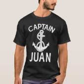 Kapitein Juan Schip Boot Boot Jacht Anker T-shirt (Voorkant)