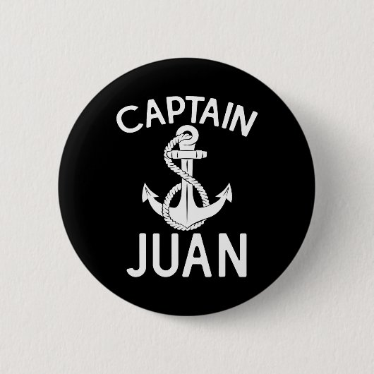 Kapitein Juan schip boot jachten anker Ronde Button 5,7 Cm (Voorkant)