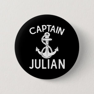 Kapitein Julian Jacht Varend Schip Boot Anker  Ronde Button 5,7 Cm