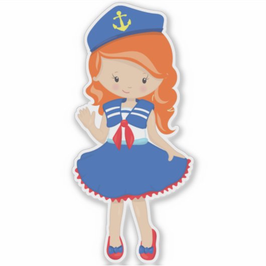 Kapitein, kapitein, kapitein, Oranje haar, koffiem Sticker (Voorkant)