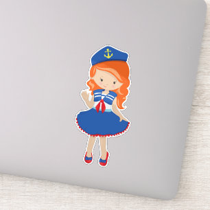 Kapitein, kapitein, kapitein, Oranje haar, koffiem Sticker