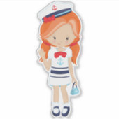 Kapitein, kapitein, schipper, koffiemeisje, Oranje Sticker (Voorkant)