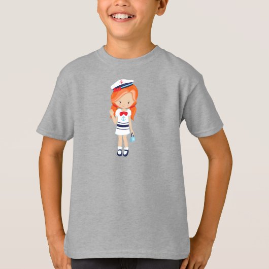 Kapitein, kapitein, schipper, koffiemeisje, Oranje T-shirt (Voorkant)