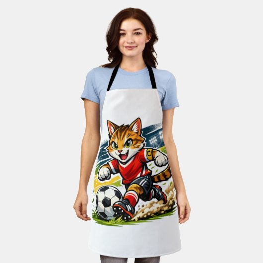 Kapitein Kat: De Voetbalsprint Schort (Gedragen)