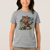 Kapitein Kat: De Voetbalsprint Tri-Blend Shirt (Voorkant)