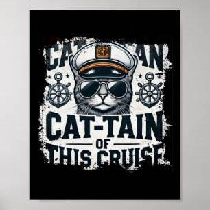 Kapitein Kat-tain Van Cruiseschip Zee Vakantie Kit Poster