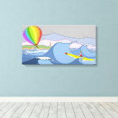 Kapitein Kayak en de ballon Canvas Afdruk (Insitu (Houten vloer))