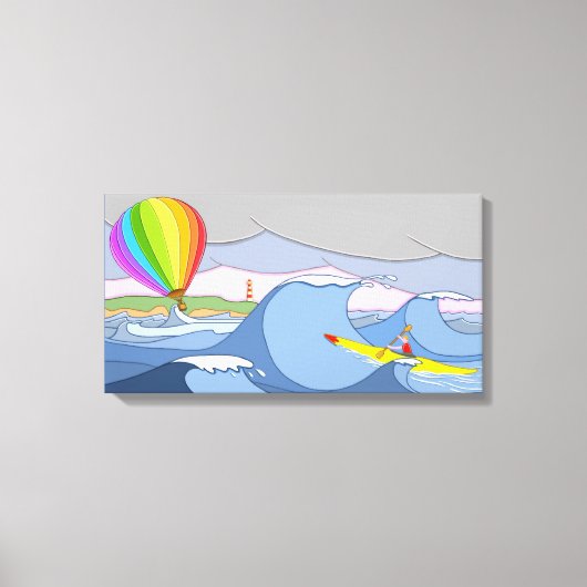 Kapitein Kayak en de ballon Canvas Afdruk (Voorkant)
