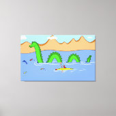 Kapitein Kayak en Loch Ness Monster Canvas Afdruk (Voorkant)