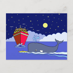 Kapitein Kayak Opgeslagen door walvis Briefkaart