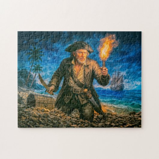 Kapitein Kidd Legendarische Piraat Portret Legpuzzel (Horizontaal)