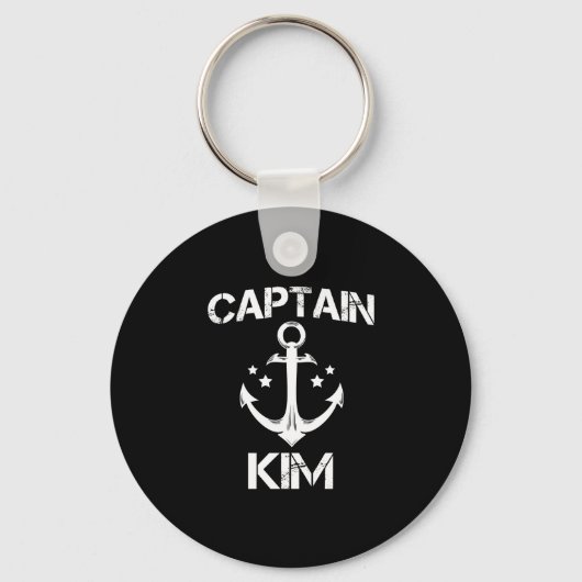 Kapitein Kim grappige verjaardag naam boot cadeau Sleutelhanger (Voorkant)