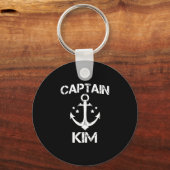 Kapitein Kim grappige verjaardag naam boot cadeau Sleutelhanger (Voorkant)