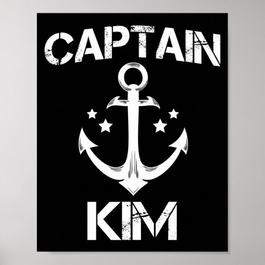 Kapitein Kim grappige verjaardagsnaam boot cadeau Poster (Voorkant)