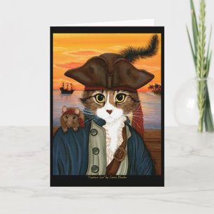 Kapitein Leo, Pirate Cat & Rat Fantasy Art Card Kaart