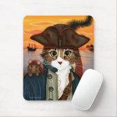 Kapitein Leo, Pirate Cat & Rat Fantasy Art Mousepa Muismat (Met muis)