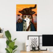 Kapitein Leo, Pirate Cat & Rat Fantasy Art Poster (Thuiskantoor)