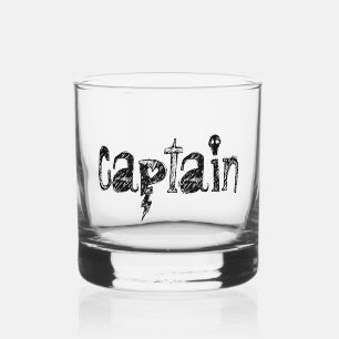 Kapitein Lettering Whisky Glas