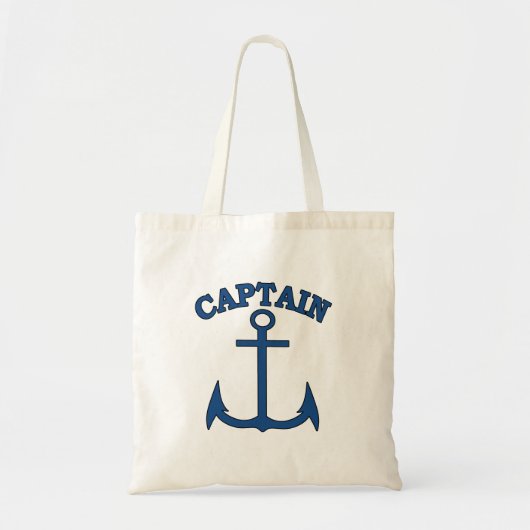 Kapitein Light Blue Anchor Canvas Canvas tas (Voorkant)