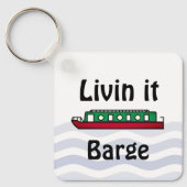 Kapitein Livin it Barge Canal Boat Sleutelhanger (Voorkant)