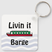 Kapitein Livin it Barge Canal Boat Sleutelhanger (Achterkant)