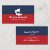 Kapitein Logo Modern Navy Blue en Red Nautical Visitekaartje (Voorkant / Achterkant)