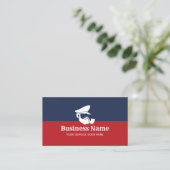 Kapitein Logo Modern Navy Blue en Red Nautical Visitekaartje (Staand voorkant)
