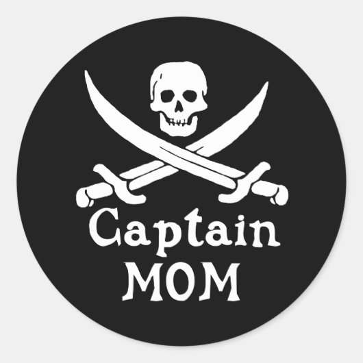 Kapitein Mam Ronde Sticker (Voorkant)