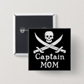 Kapitein Mam Vierkante Button 5,1 Cm (Voorkant /achterkant)