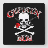 Kapitein Mam Wall Clock Vierkante Klok (Voorkant)