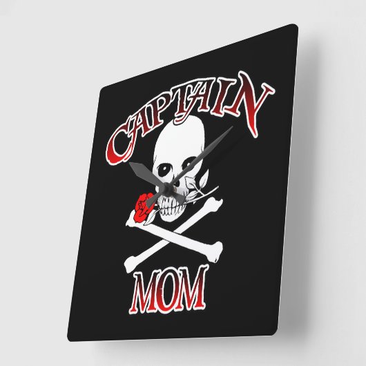 Kapitein Mam Wall Clock Vierkante Klok (Hoek)