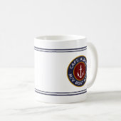 Kapitein met Jouw naam Maroon Nautical Anchor Mok (Voorkant rechts)