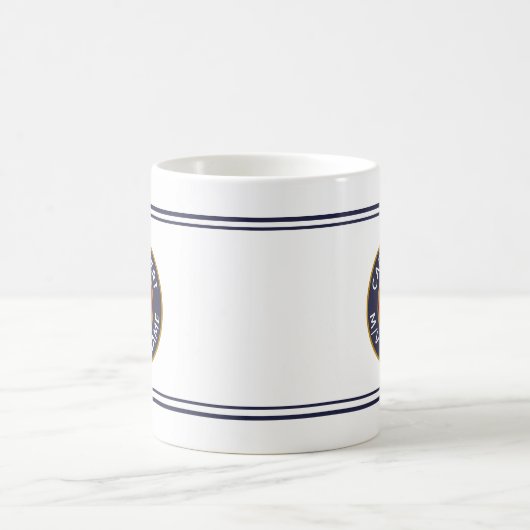 Kapitein met Jouw naam Maroon Nautical Anchor Mok (Center)