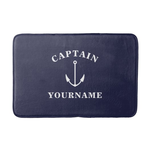 Kapitein met Jouw naam Nautical Anchor Bath Mat (Voorkant)