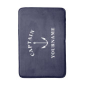 Kapitein met Jouw naam Nautical Anchor Bath Mat (Voorkant Verticaal)
