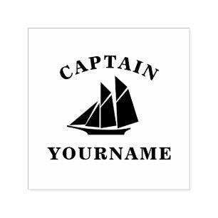Kapitein met Jouw naam Sailboot Ink Stamp Zelfinktende Stempel
