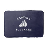 Kapitein met Jouw naam Sailboot Nautical Bath Mat (Voorkant)