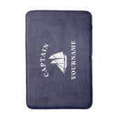 Kapitein met Jouw naam Sailboot Nautical Bath Mat (Voorkant Verticaal)